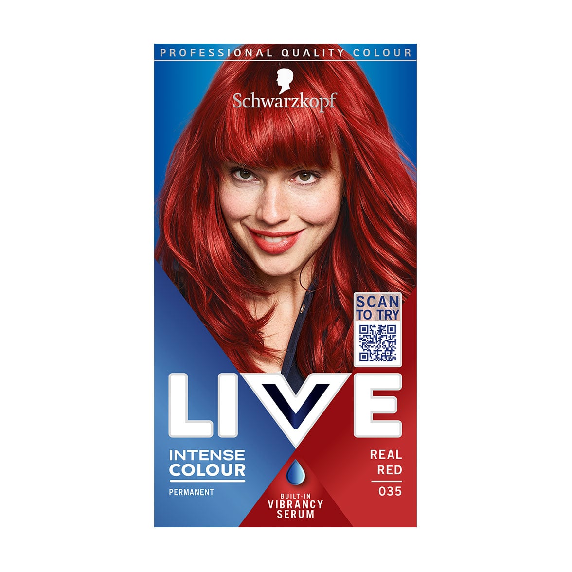 Стійка крем-фарба для волосся Schwarzkopf LIVE Intense Colour, 035 Real Red, 142.5 мл